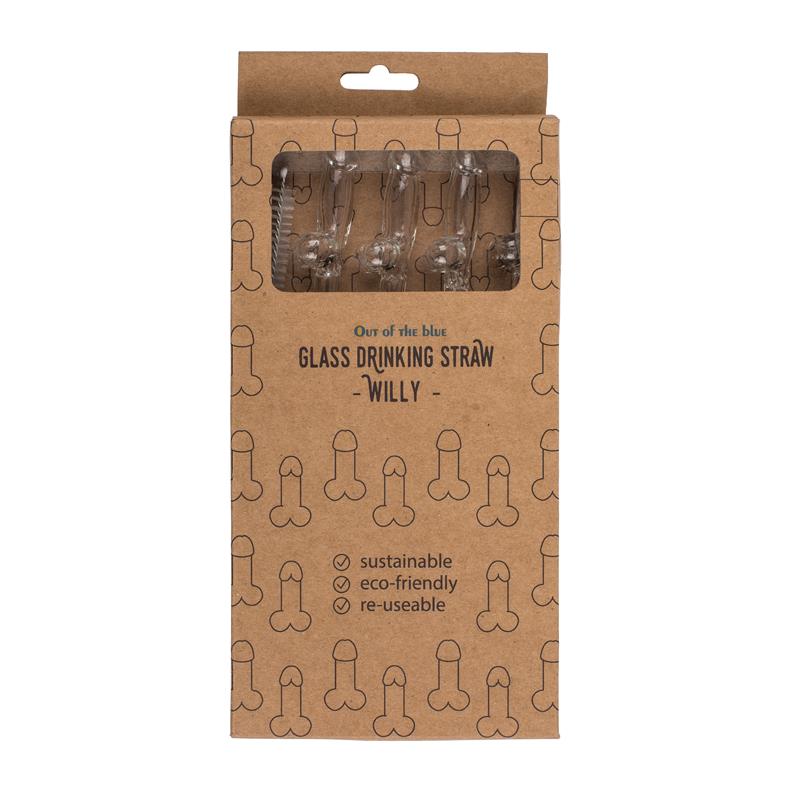 Pajitas De Cristal De Pene Con Limpiador