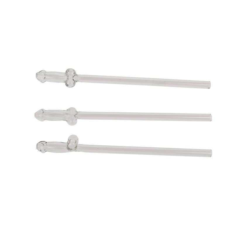 Pajitas De Cristal De Pene Con Limpiador