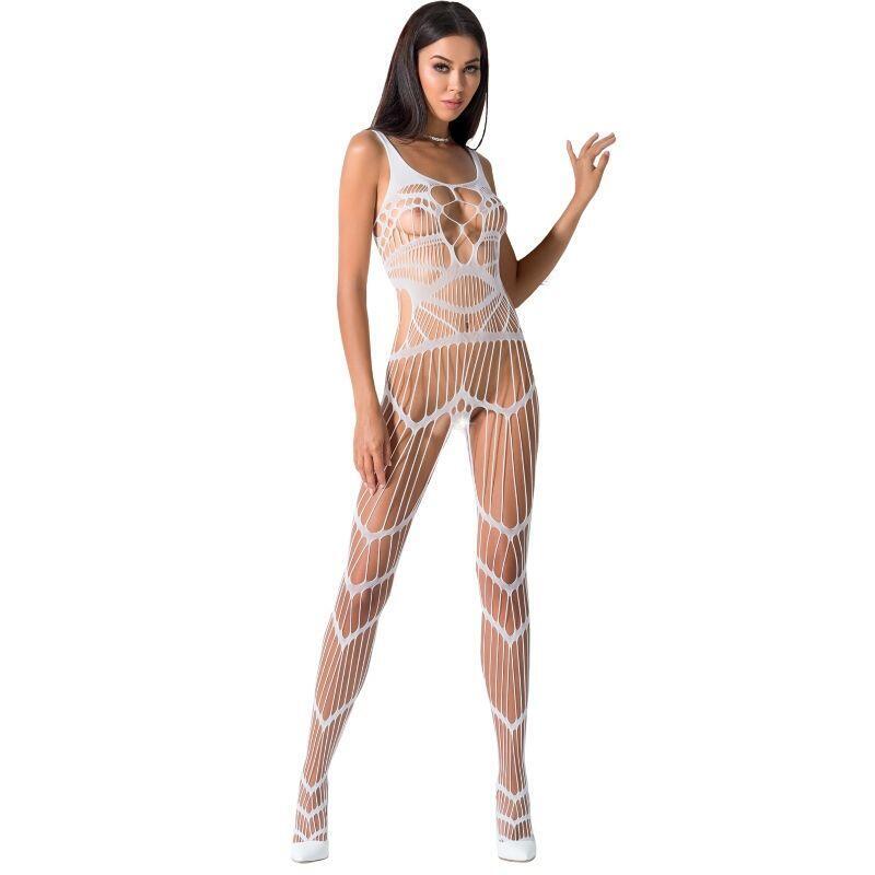 Passion - Woman Bs058 Bodystocking Blanco Talla Unica