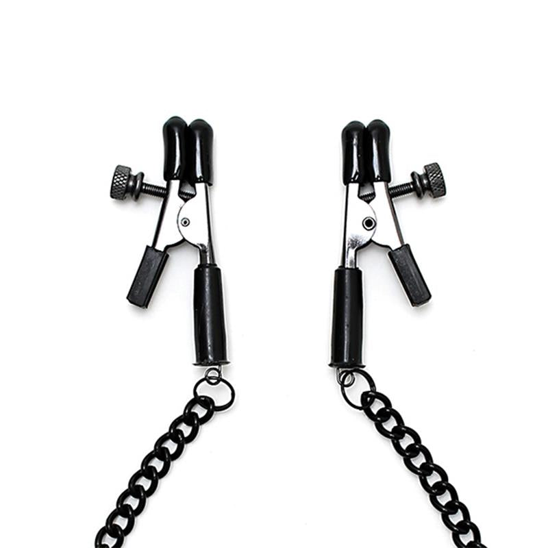 Pinzas Para Pezones Con Cadena Color Negro