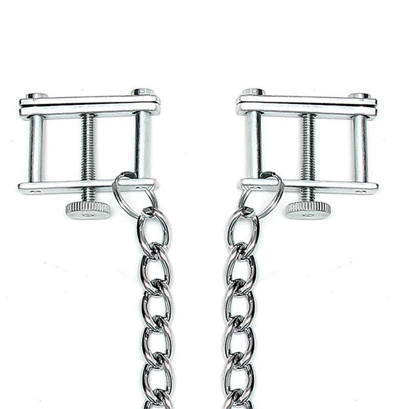 Pinzas Para Pezones Con Cadena-Rimba Bondage Play Ajustable