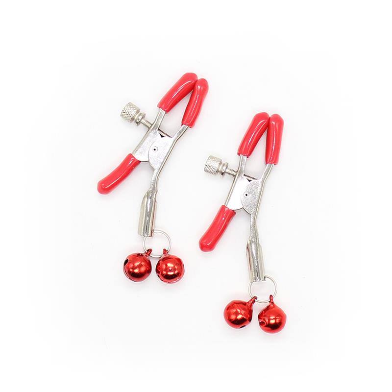 Pinzas Para Pezones Con Cascabeles Rojo