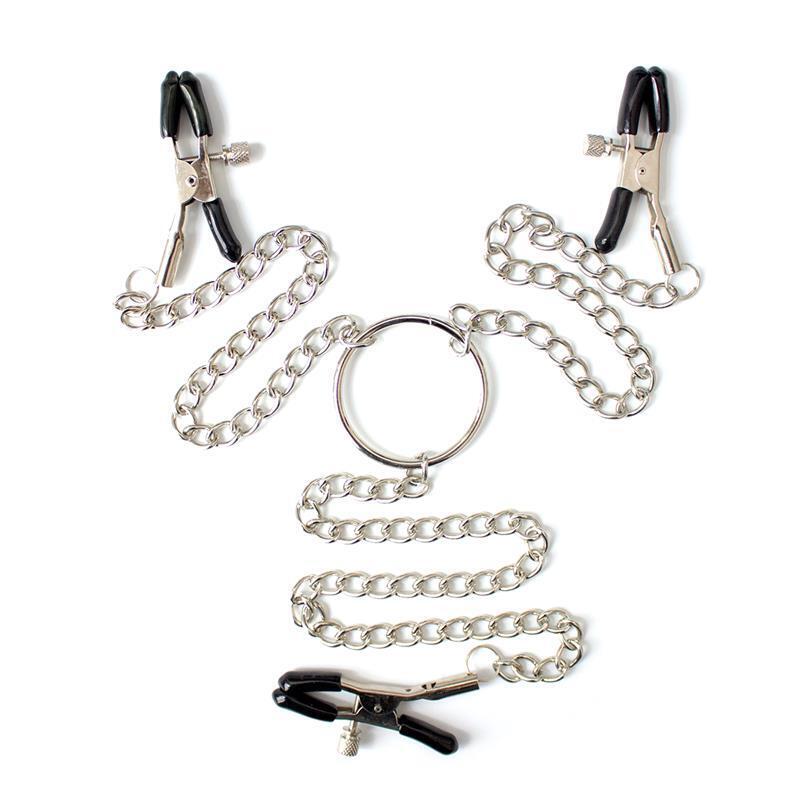 Pinzas Para Pezones Y Clitoris Con Cadena Plata
