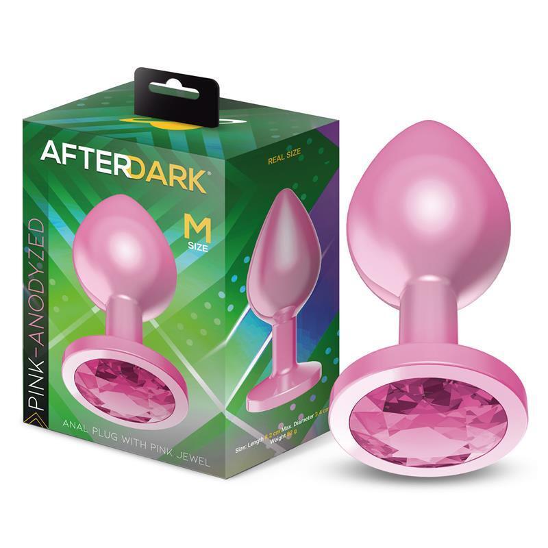 Plug Anal Anodizado Rosa Con Joya Talla M