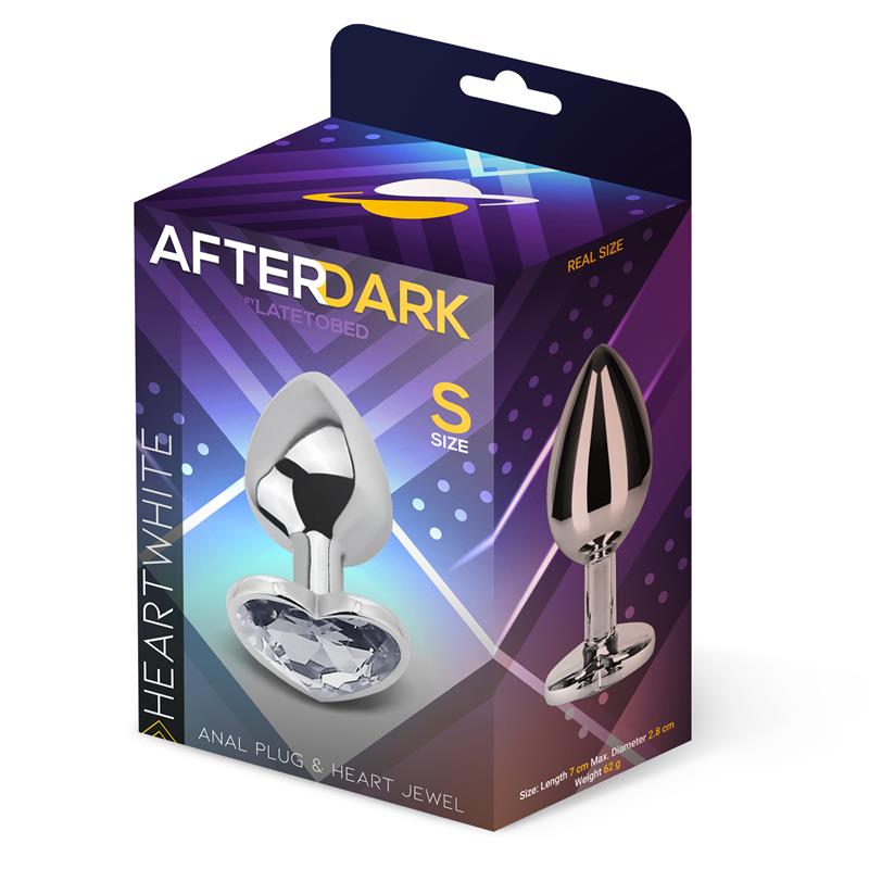 Plug Anal Con Joya De Corazón Blanco Talla S
