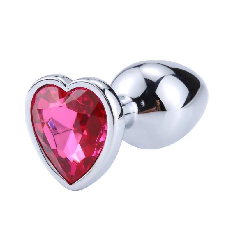 Plug Anal Con Joya De Corazón Rose Coral Talla M