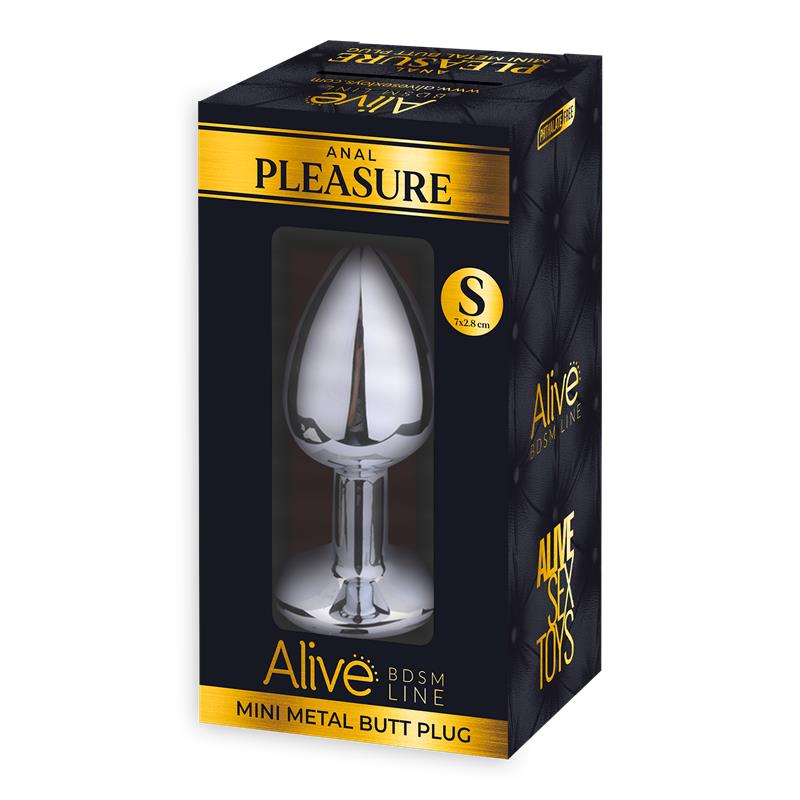 Alive - Anal Pleasure Mini Plug Metal Negro Talla S