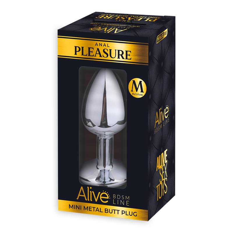 Alive - Anal Pleasure Mini Plug Metal Rosa Talla M