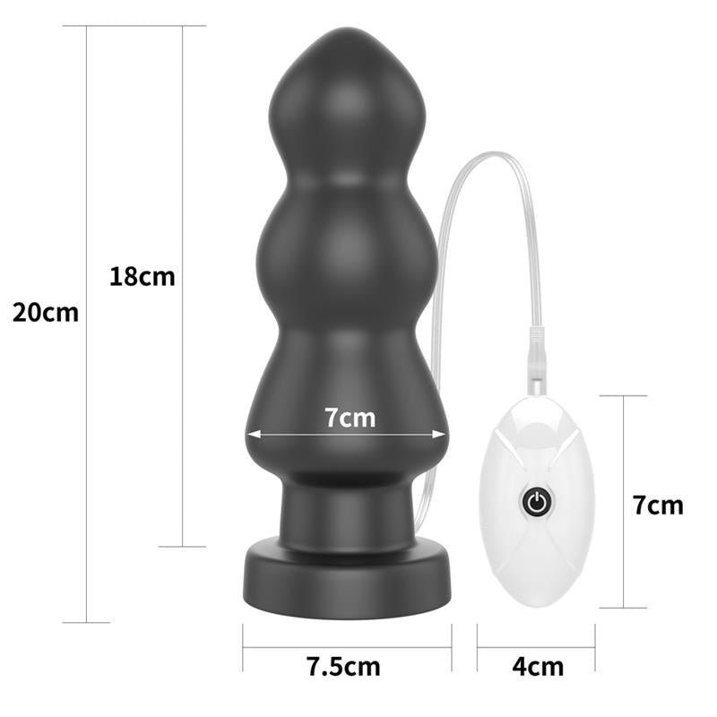 Plug Anal Con Vibración King Sized 7.8 Negro