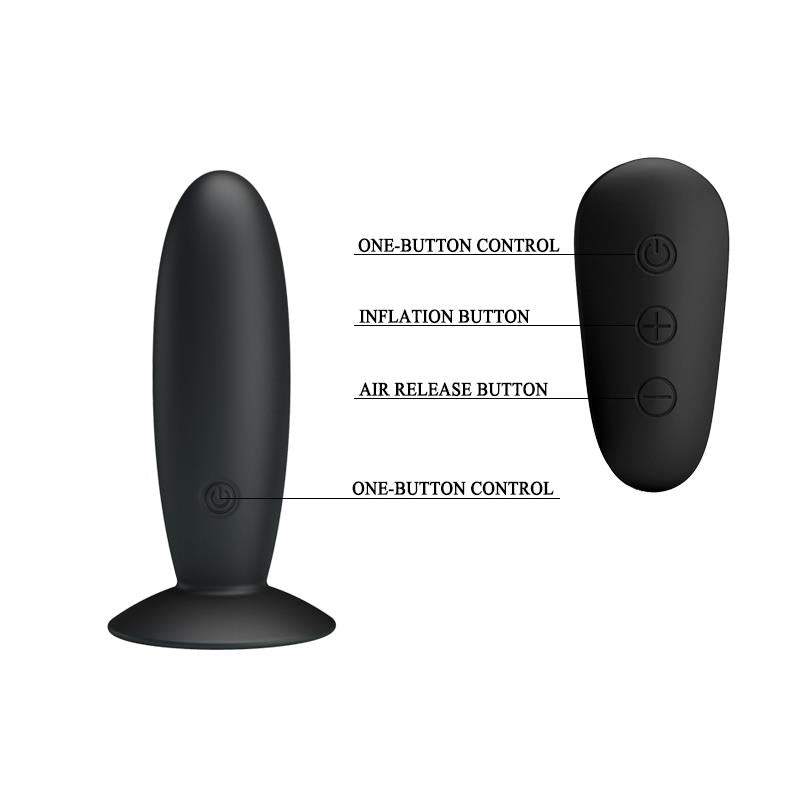 Mr Play - Plug Anal Con Vibracion Negro Control Remoto