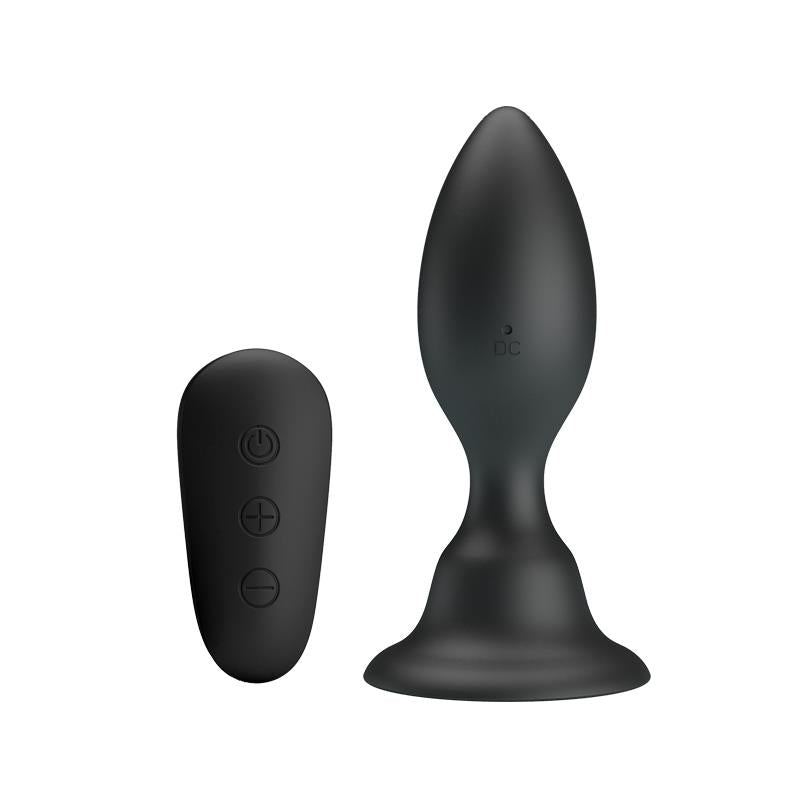 Mr Play - Plug Anal Con Vibracion Negro Control Remoto