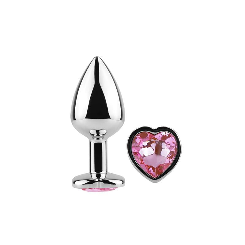 Secretplay - Metal Butt Plug Corazón Fucsia Talla S 7 Cm