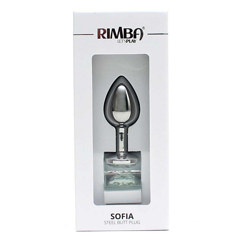 Plug Anal De Metal Sofia Joya Transparente