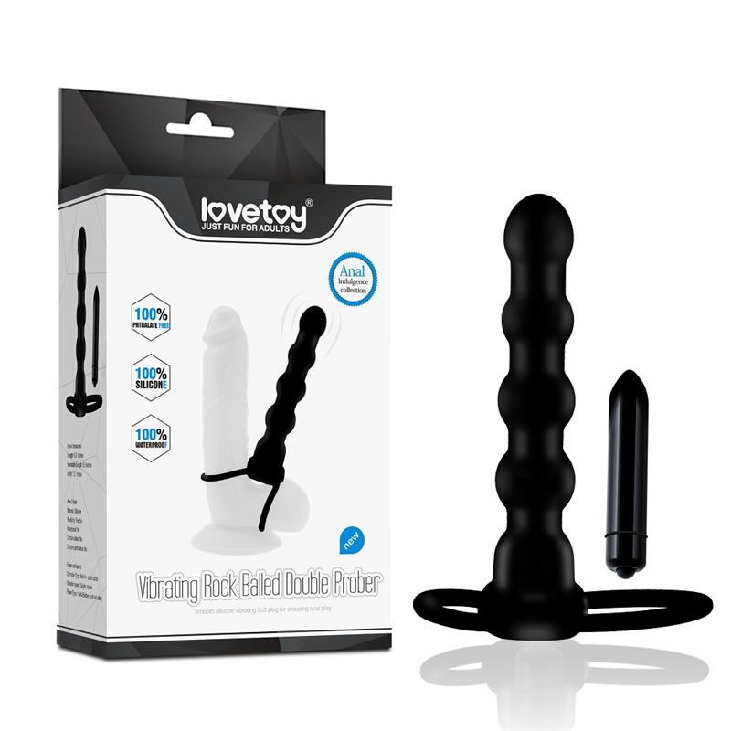 Plug Anal Double Prober Con Vibración Negro