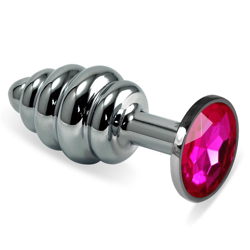 Plug Anal En Espiral Rosebud Con Joya Fuchsia