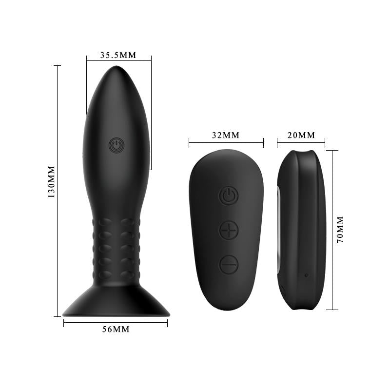 Mr Play - Plug Con Bolas Rotadoras Negro Control Remoto