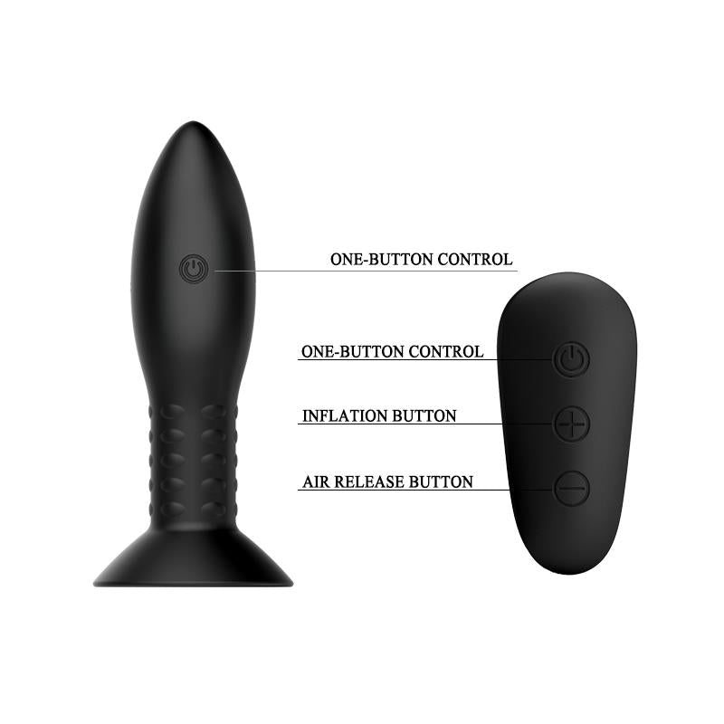Mr Play - Plug Con Bolas Rotadoras Negro Control Remoto