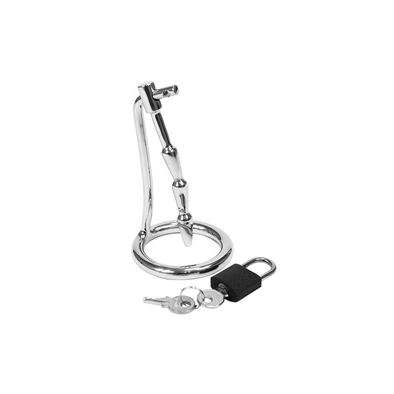 Plug Castidad Pene Con Candado Acero Inoxidable