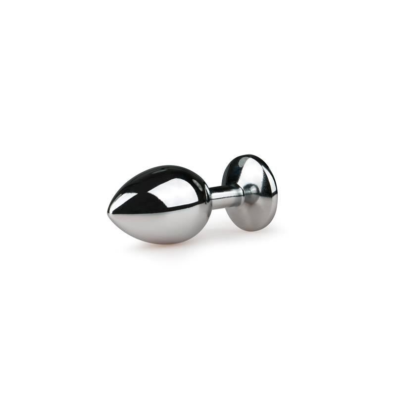 Plug Con Cristal Transparente No.2 Plateado