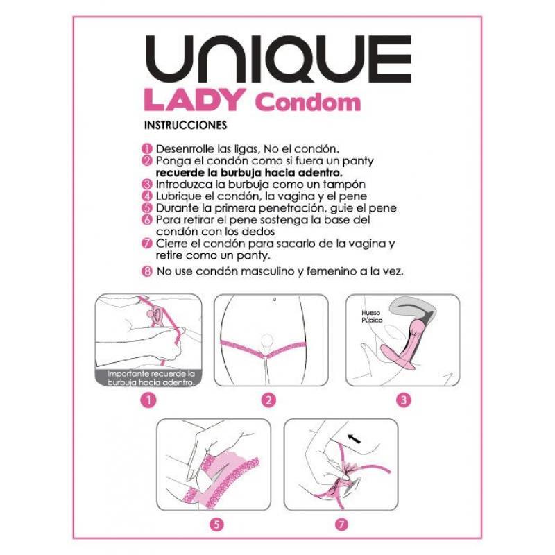 Uniq - Lady Condom Preservativos Femeninos Con Liguero Sin Latex 3 Unidades