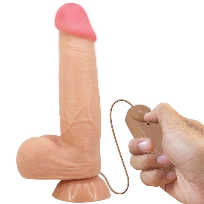 Pretty Love - Sliding Skin Series Dildo Realístico Con Ventosa Piel Deslizante Control Remoto Natural 21.8 Cm