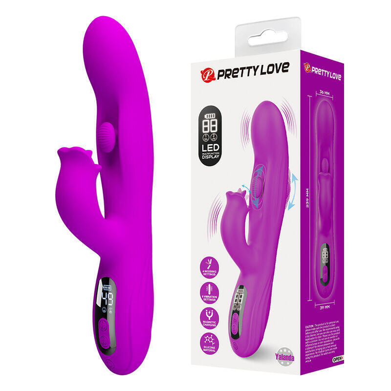 Pretty Love - Yalanda Vibrador Rabbit Oscilante Con Pantalla Led Morado
