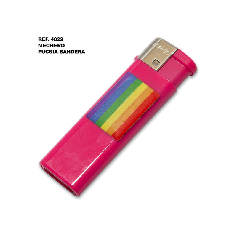 Pride - Mechero Fuscia Con Bandera Lgbt