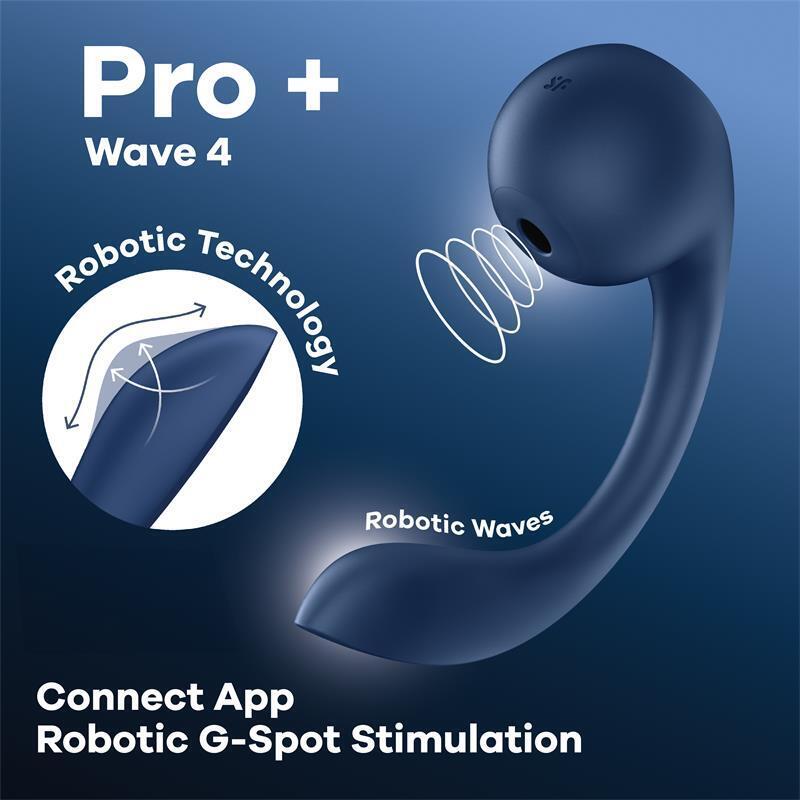 Pro+ Wave 4 Succionador Con Satisfyer Connect App Dark Blue