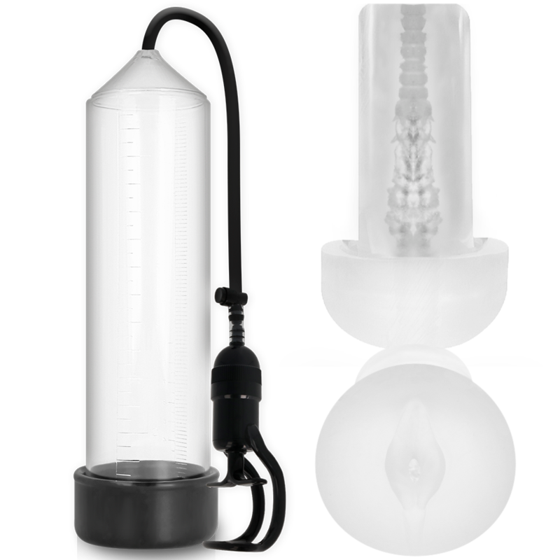 Pump Addicted - Bomba Erección Rx5 Transparente Con Masturbador