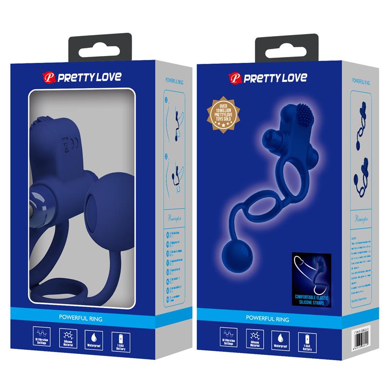 Pretty Love - Remington Doble Anillo Vibrador Con Plug Azul
