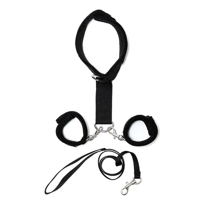 Collar Y Esposas Desmontables Negro Ajustables