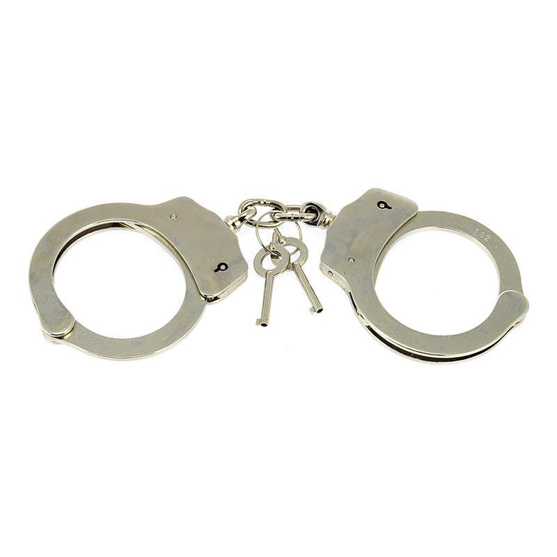 Rimba Bondage Play Esposas De Acero Niquelado Ajustables