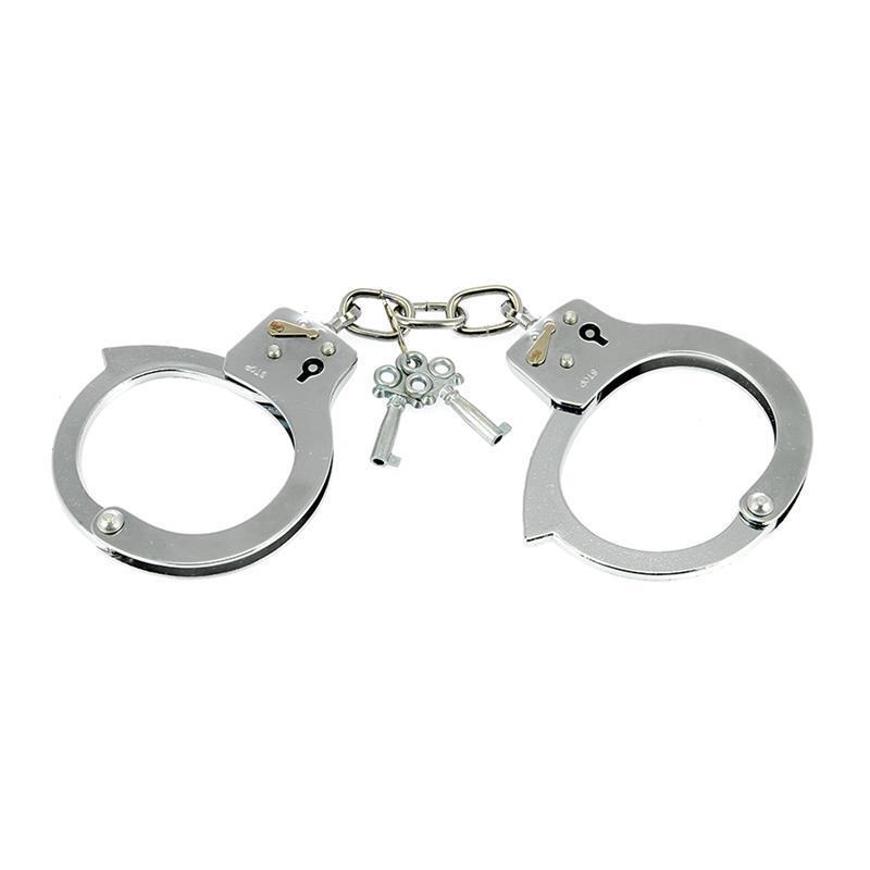 Rimba Bondage Play Esposas De Acero Niquelado Ajustables