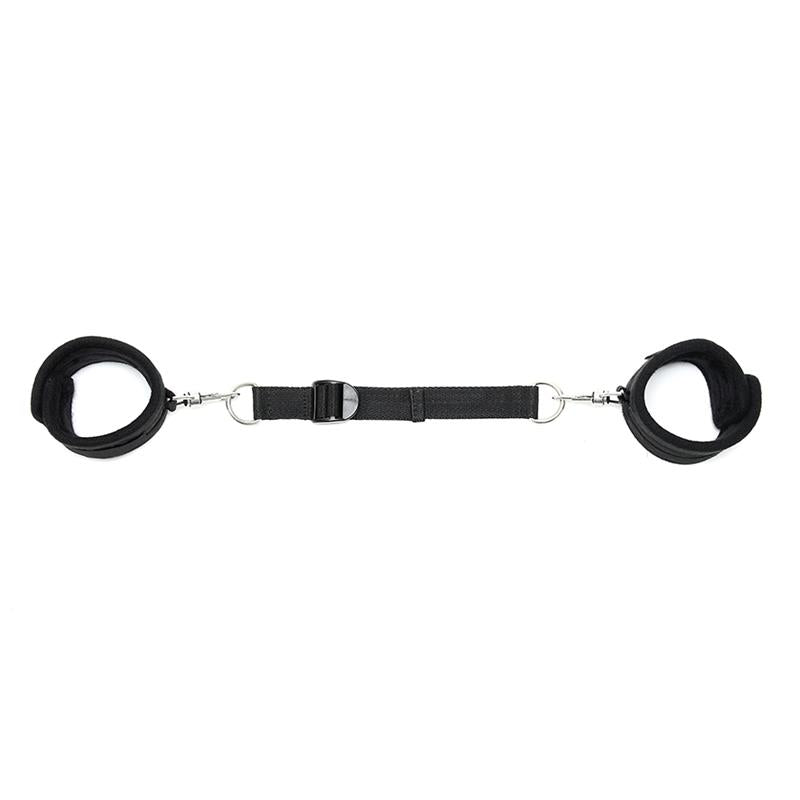 Rimba Bondage Play Esposas Para Tobillos Con Correa Elástica Color Negro