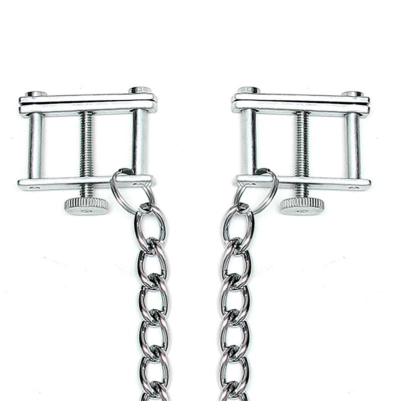 Pinzas Para Pezones Con Cadena-Rimba Bondage Play Ajustable