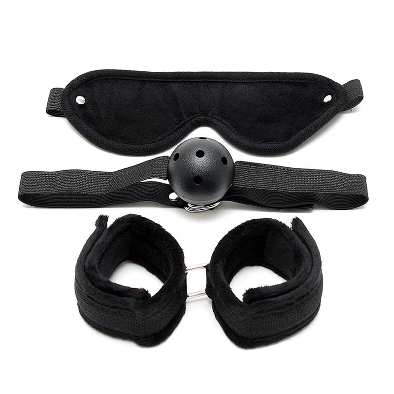 Rimba Bondage Play Set De Bondage 3 Piezas Color Negro