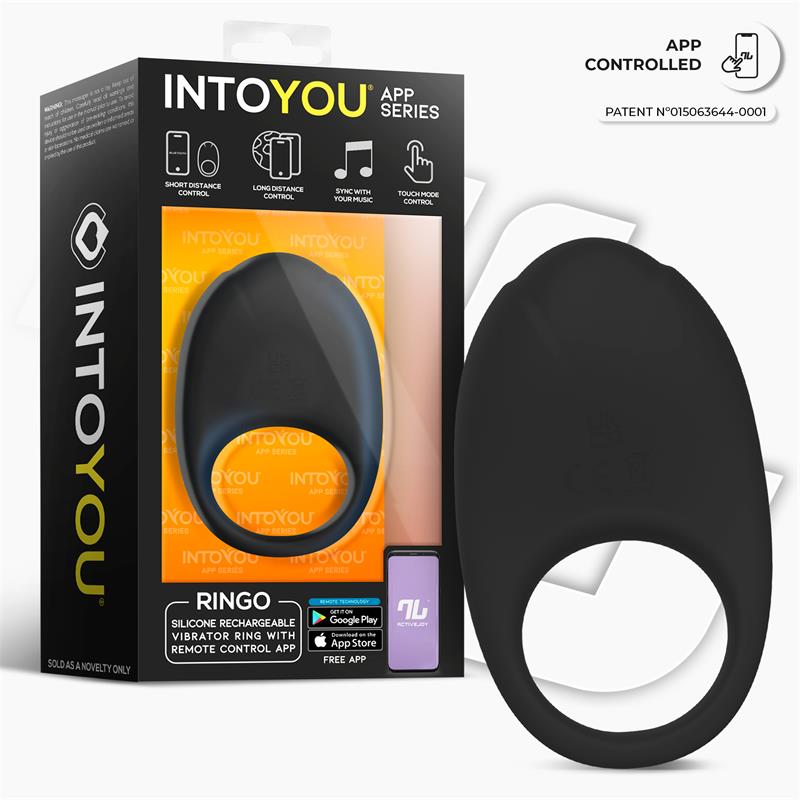 Ringo Anillo Vibrador Con App Unibody Negro