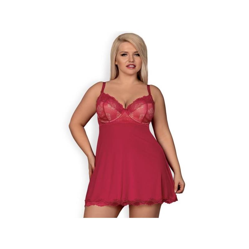 Rosalyne Babydoll Y Tanga Rojo Talla (Interno):S/M