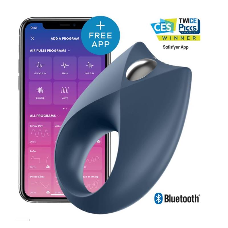 Royal One Anillo Vibrador Con App Azul