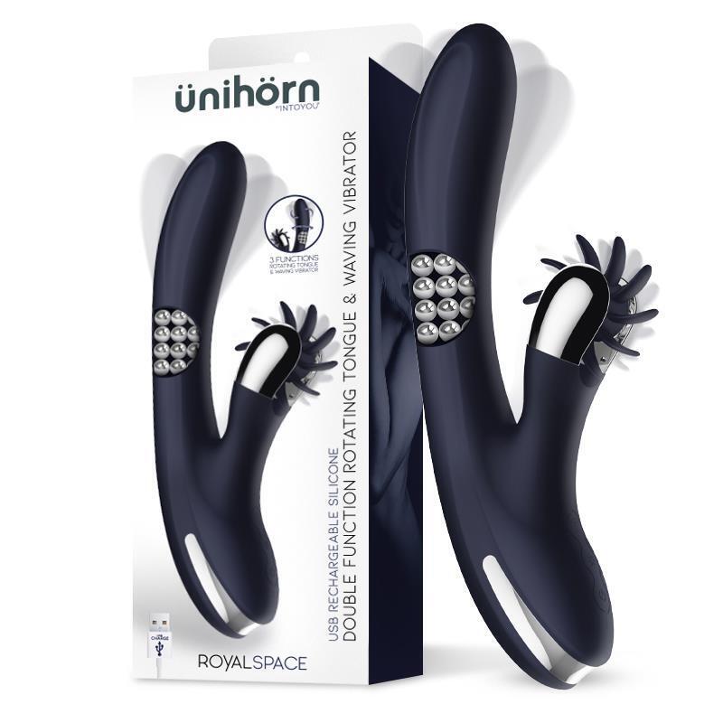 Royalspace Vibrador Con Lenguas Estimuladoras Y Bolas Internas 360º Azul