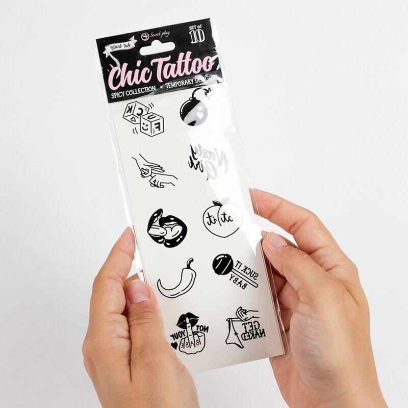 Secret Play - Set De 10 Tattoos Temporales Spicy Collection