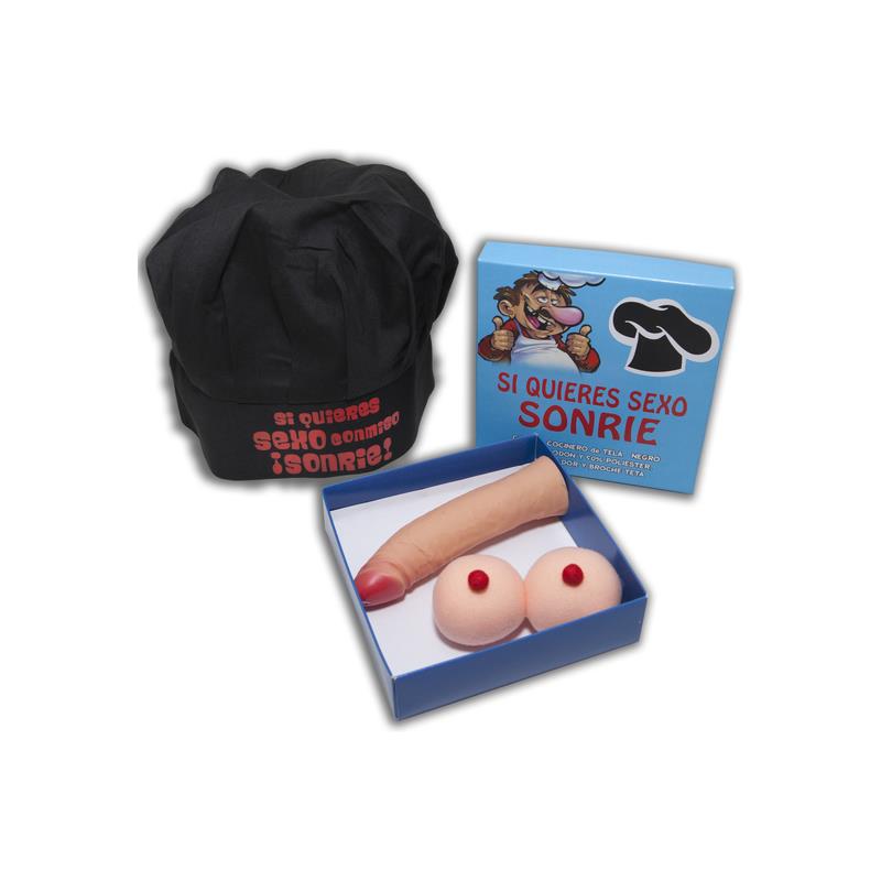 Caja Gorro Cocinero Negro Si Quieres Sexo Sonrie