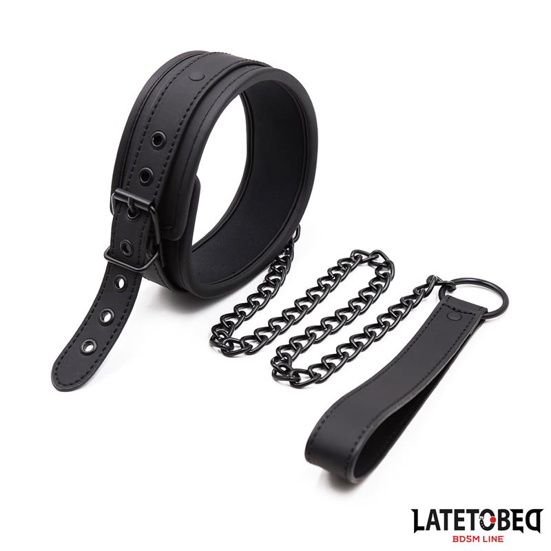 Set Collar Y Correa Neopreno Negro