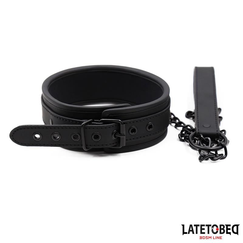 Set Collar Y Correa Neopreno Negro
