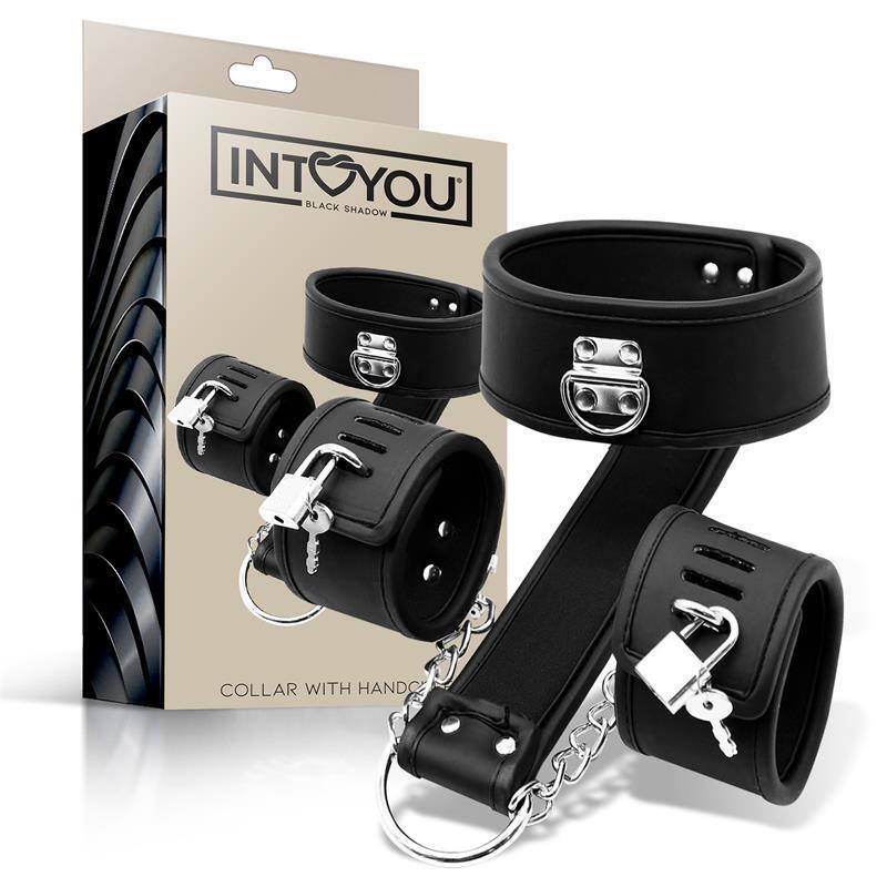 Set De Collar Con Esposas Y Para Muñecas Cuero Vegano