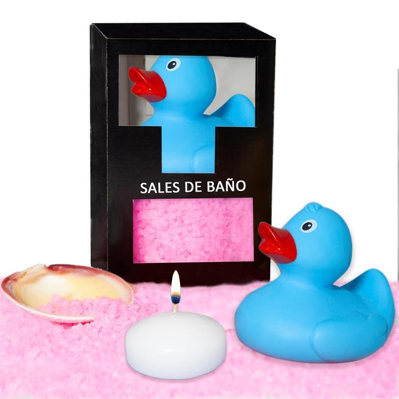 Set Sales Baño Aroma Rosas Pato, Vela Y Concha 150 Gr
