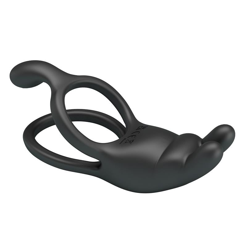 Pretty Love - Seth Doble Anillo Vibrador Rabbit 7 Vibraciones Negro