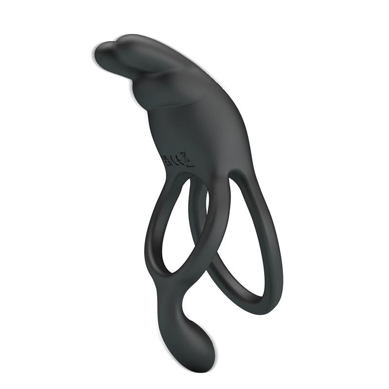 Pretty Love - Seth Doble Anillo Vibrador Rabbit 7 Vibraciones Negro