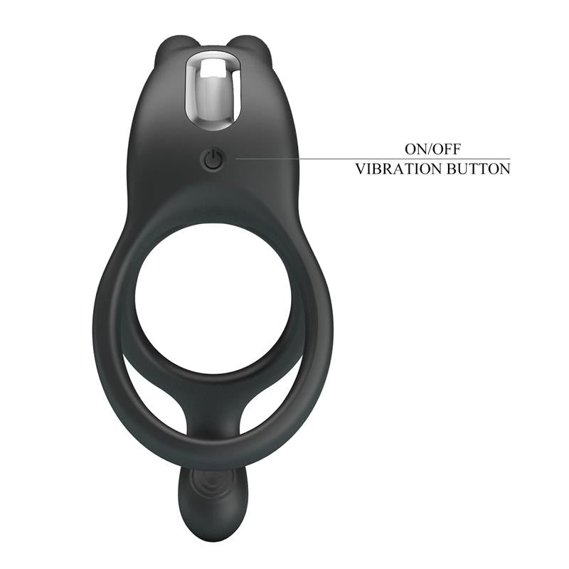 Pretty Love - Seth Doble Anillo Vibrador Rabbit 7 Vibraciones Negro