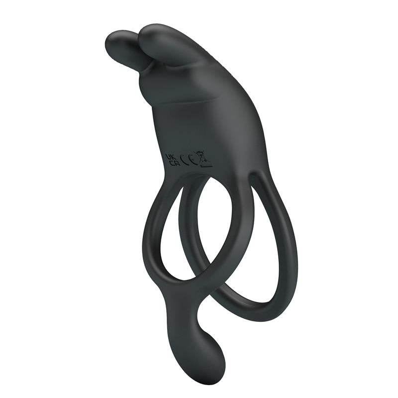 Pretty Love - Seth Doble Anillo Vibrador Rabbit 7 Vibraciones Negro